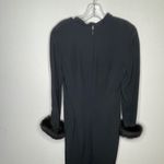 Vintage Bicci Florine Wachter Dress Black‎ Fur Cuffs Black Size 8 Photo 5