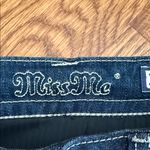 Miss Me Crop Jeans Embellished Pocket Distressed Dark Wash Size 24 Photo 1