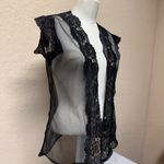 Sheer Black Lace Robe Photo 1