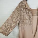 Alex Evenings  16 P Nude Beige Sequin Lace Empire Waist Gown Formal Needs Zipper Photo 7
