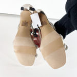 Loft Bow Sparkle Holiday Slip On Square Toe Mule Kitten Heel Sandals Gold 8 Photo 4