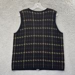 Vintage Crystal Kobe Sweater Vest Retro Academia Preppy Grunge Plaid Women Large Black Photo 2