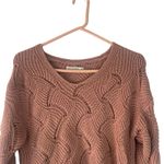 Moon & Madison Women's XS Mauve Pink Tan Knit V Neck Sweater Coquette Preppy Photo 1