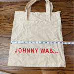 Johnny Was  Cream Tote with Red Logo Photo 2