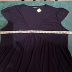 CF collection NWT cap sleeve V neck ruffly flowy hem Black Size 3X Photo 2