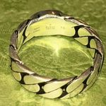 Gucci Sterling Silver Interlocking Curb Chain Ring Photo 6