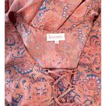 Anthropologie Revolve Boemo Dress Coral Pink Maxi Floral Tier Flared Boho Small Photo 2