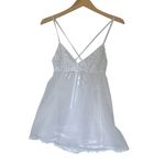 Petra Fashions Rare vntg white sweet sheer chiffons babydoll mini dress  medium​ Photo 8