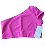 l*space L* Size L Genessee One Shoulder Crop Top Hot Pink Basic Yoga Athleisure New Photo 1