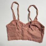 American Eagle  Pink Denim Button-Up Crop Top Size 2 Photo 5