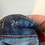 BLANK NYC Wedge Button Fly Raw Hem High Rise Denim Shorts Photo 7