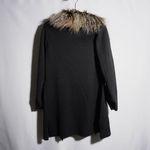 Donna Salyers‎ Fabulous Furs Long Cardigan Removable Collar Mob Wife Black Y2K S Photo 1