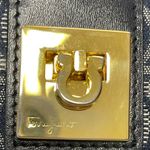 Salvatore Ferragamo Gancini Bifold Long Wallet Navy Canvas/Leather - Preowned Photo 7