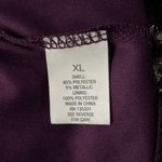 Roz & Ali  X-Large Top Chevron Lace Overlay Stretch 3/4 Sleeves Round Neck Purple Photo 8