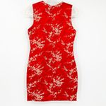 Moda International Womens Vintage 90s Brocade Silk Blend Floral Sheath Dress 4 Red Photo 5