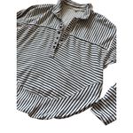 Anthropologie  Pilcro Oversized Striped Splice Henley Top Neutral Size Small Photo 6