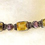 Amethyst Bali Sterling , Citrine, Quartz Bracelet Photo 5