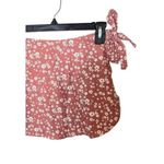 ANDIE NWT  Ditsy Floral Rose Sarong Swim Cover Up Side Tie Bottom S Pink #3018 Photo 2