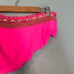 Ramy Brook NWT  Riley‎ Neon Pink Bikini Bottom Gold Crochet Detail Size Large Photo 8