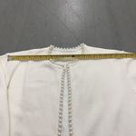 Commense Women's Pearl Trim Cropped Cardigan Sweater White XL Elegant Open Front Photo 6