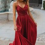 La Femme  Satin Ballgown in Wine Size US 12 Photo 0