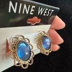 Nine West  Blue crystal diamond pendant necklace 19” + bracelet 7” + Earrings set Photo 3