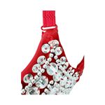 Rhinestone Burlesque Dance Rave Bustier Bra. Y2K. Hand Sewn. Red. Size Large Red Photo 5