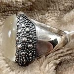 MICHAEL DAWKINS Starry Night Sterling Silver Mother of Pearl Doublet Ring Sz 10 Photo 4