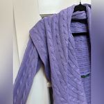 Ralph Lauren LRL Lilac Purple Cable Knit Open Cardigan Shawl Sweater Size M Photo 1