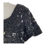 Oleg Cassini  Women’s Silk Black Cocktail Evenings Beaded Dress Sz 6 Photo 4