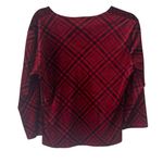 Kathie Lee Collection Vintage 90s Size Small Red Plaid Velvet Grunge Punk Top Photo 5