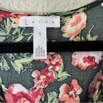 Leith  Nordstrom Green & Pink Floral Midi Dress Size Small Photo 5