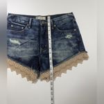 Free People Blue Jean Shorts with Lace Trim π€ Photo 3