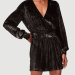 frame denim NWT frame metallic velvet velour wrap mini dress NYE party holiday 4 Photo 0