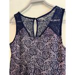 Motherhood Maternity  Pink with Blue Lace Overlap Baby Shower Dress Size: Medium Photo 5