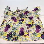 Torrid Purple Yellow Floral Chain Link Georgette Cold Shoulder Top 2X Photo 8