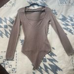 Abercrombie & Fitch nude square neck long sleeve pointelle body suit S Photo 5