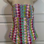 Nasty Gal  Premium Diamond Sequin bandeau romper 4 NWT Photo 0