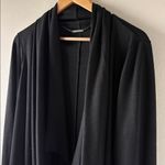 Elie Tahari  Wool and Lamb Leather Black Cardigan Photo 1