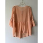 Ambiance Apparel Women's Sheer See Through Blouse Sz L Short Sleeve Lightweigt Size L Photo 4