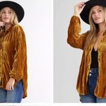 Free People Gold Velvet Top Photo 5