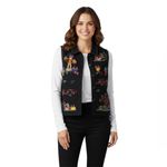 Dress Barn Vintage Black Harvest Whimsical Vest Size Large Photo 13