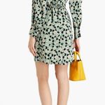 Sandro Paris | Angele Dress Green Pois Dots Floral Linen | XS Photo 5