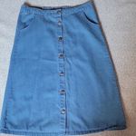 Velvet Heart  Vintage Button Up Blue Midi A-Line Skirt Size L Photo 2