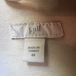 J Jill Beige Cotton /Tencel Contrast Stitching Utility Trucker Chore Jacket Photo 2