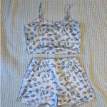 Satin Floral Two Piece Pajama Set Multiple Photo 0