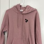 Empyre Small Mauve Pink Rose Embroidered Too Bad Hoodie Sweatshirt with Pocket Photo 2