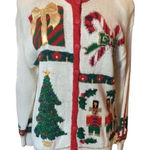 Urban Outfitters Maria Kristina UO Knitted by by Hand Button
Down Holiday Cardigan (Size Small) Photo 0