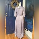 Flounce London puff sleeve maxi wrap dress in light blue satin. Size 8 NWT Photo 10