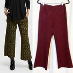 Alembika Dynamite Days Dynamo Flare Leg Cropped Pants Brick Red Black Polka Dot Size 8 Photo 1